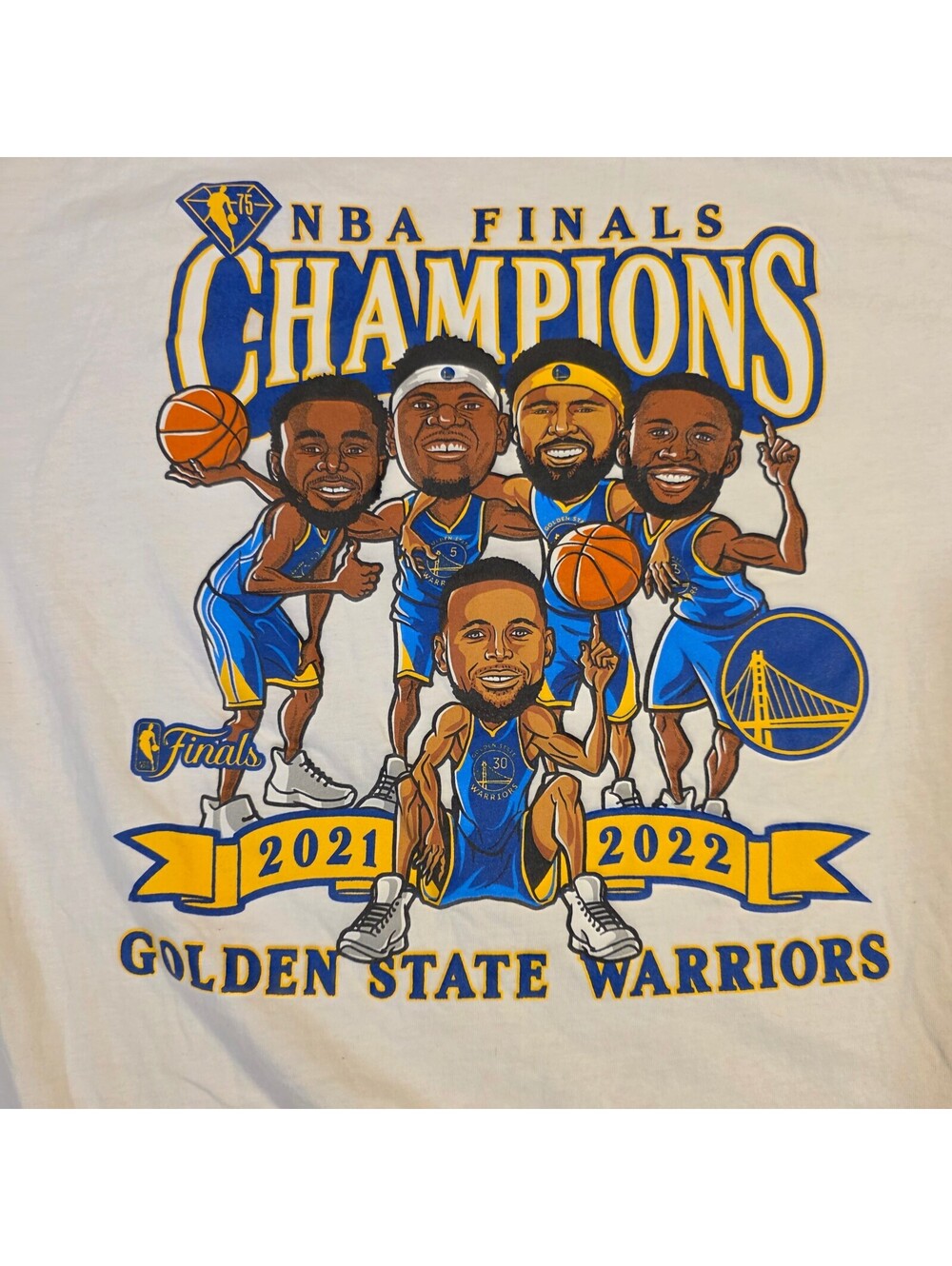 Golden State Warriors NBA Finals Champions 2021-2022 White T-Shirt 2XL